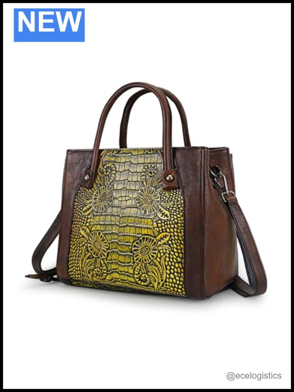Vintage Embossing Leather Crossbody Bag Handbag Satchel